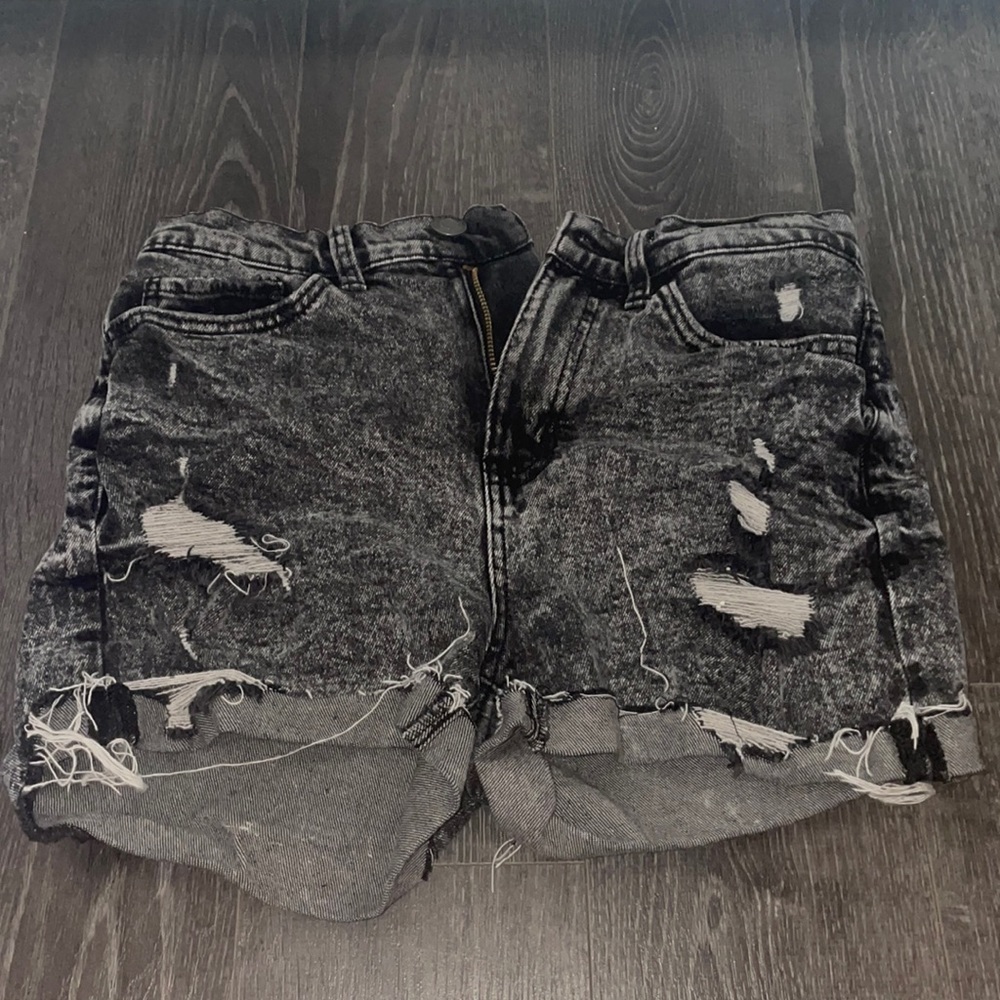 Black Denim Jean Shorts